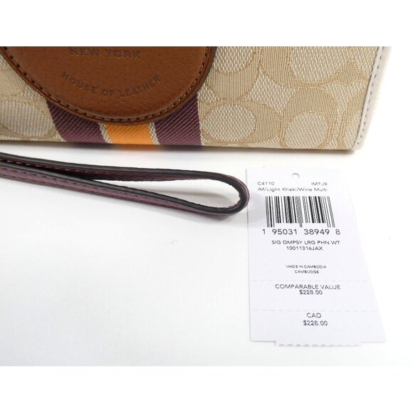 Coach Light Khaki Wine Multi Dempsey Large Phone Wallet NWT C4110 - Picture 4 of 4